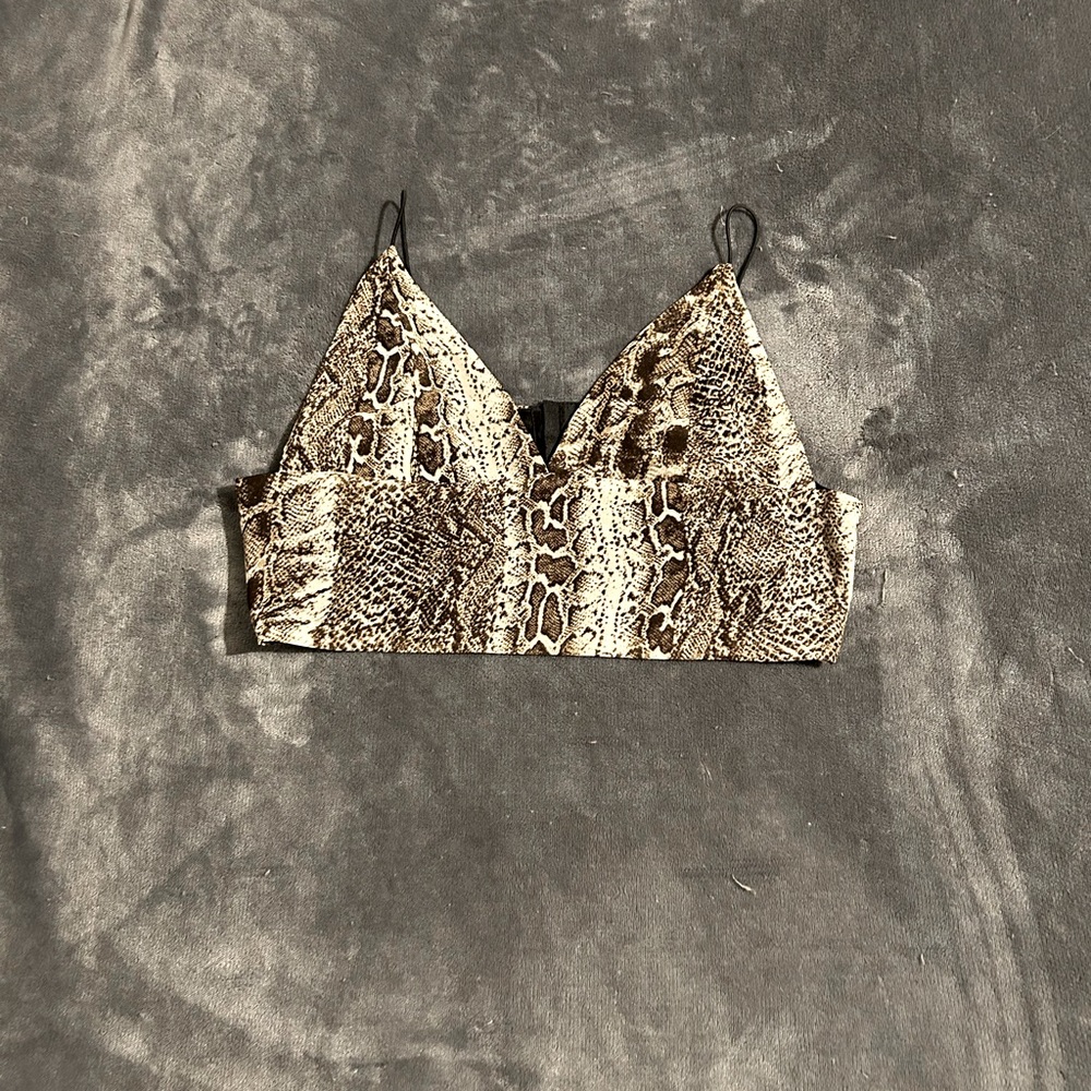 BLVD Snake Skin Crop Top Size Large
